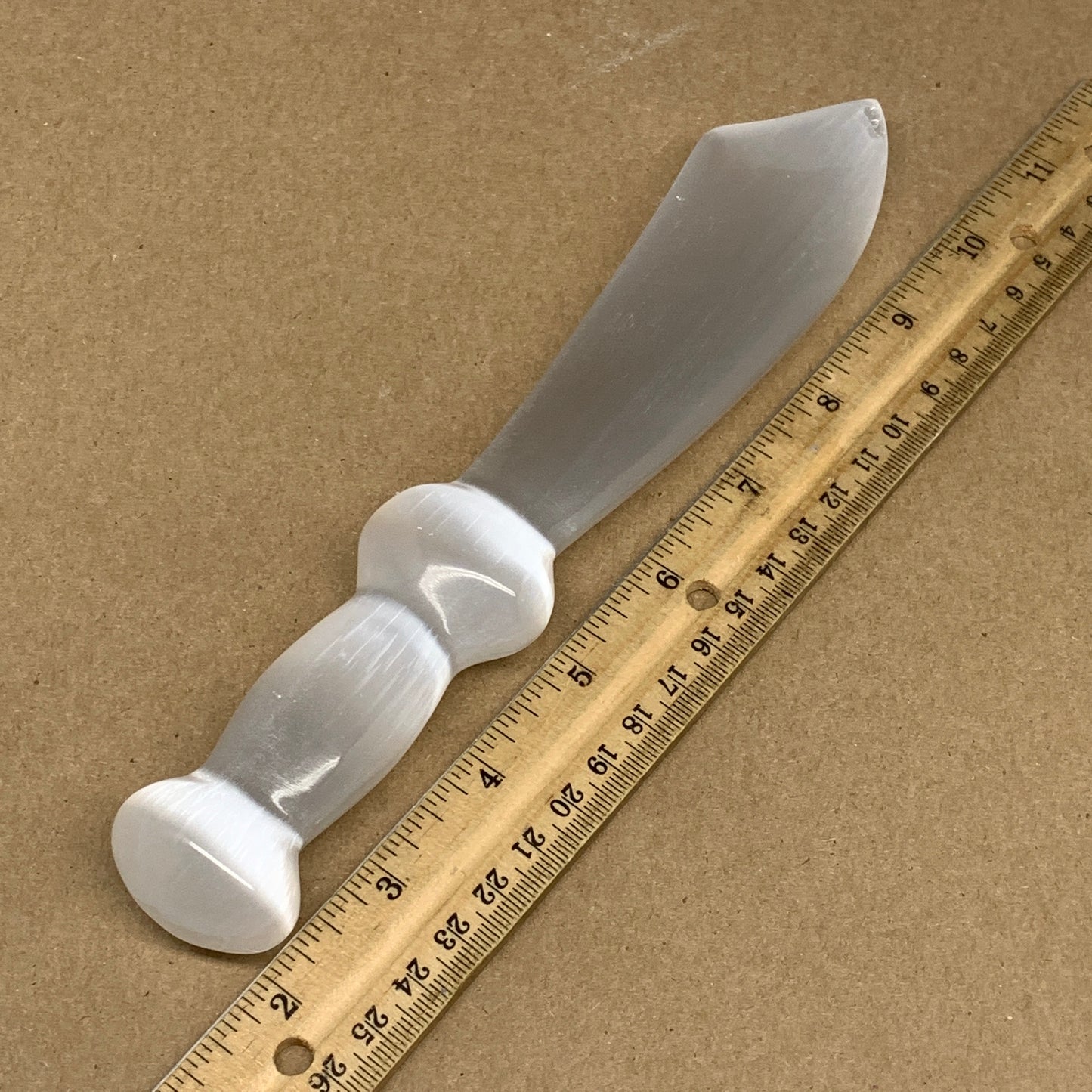 205.4g,8.5"x1.5"x0.9"Natural Selenite Crystal Knife (Satin Spar) @Morocco,B9180