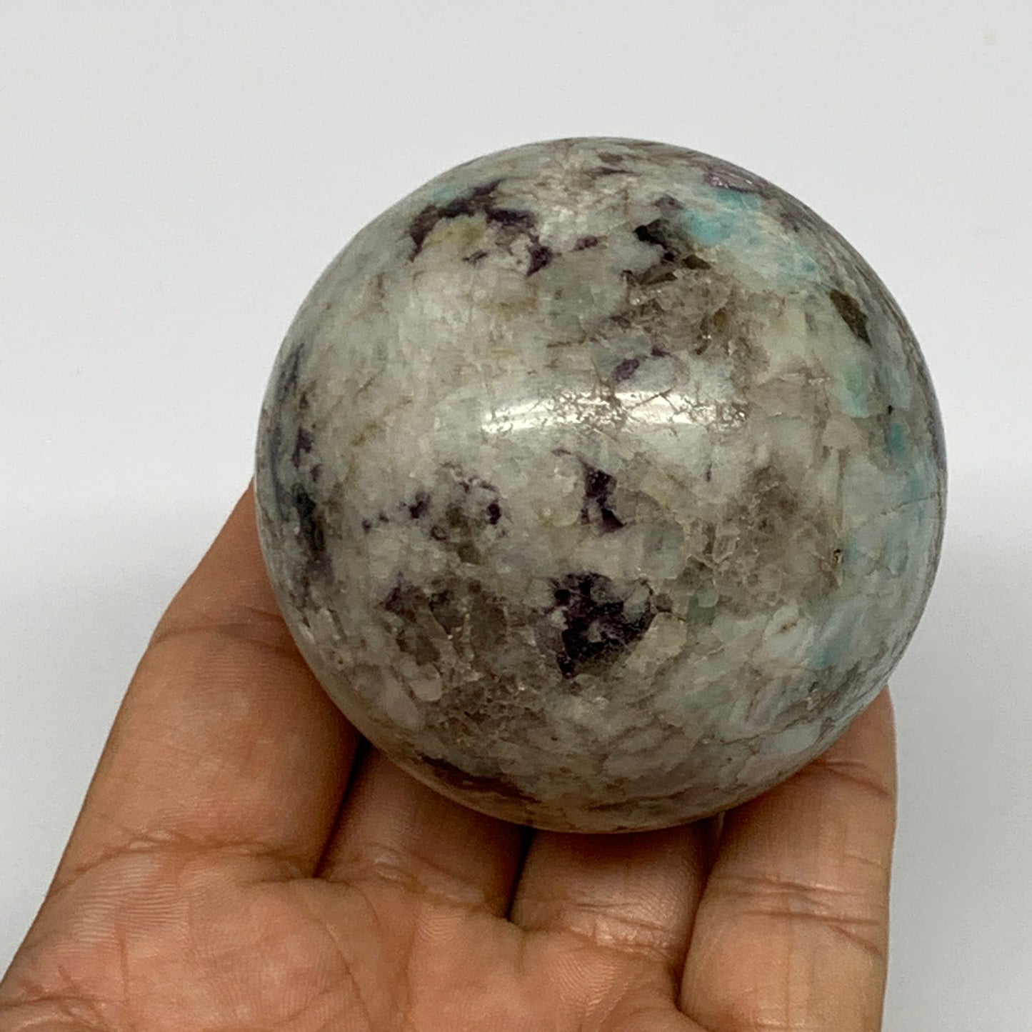 298.7g, 2.4" Amazonite Sphere Ball Gemstone from Madagascar, B15805
