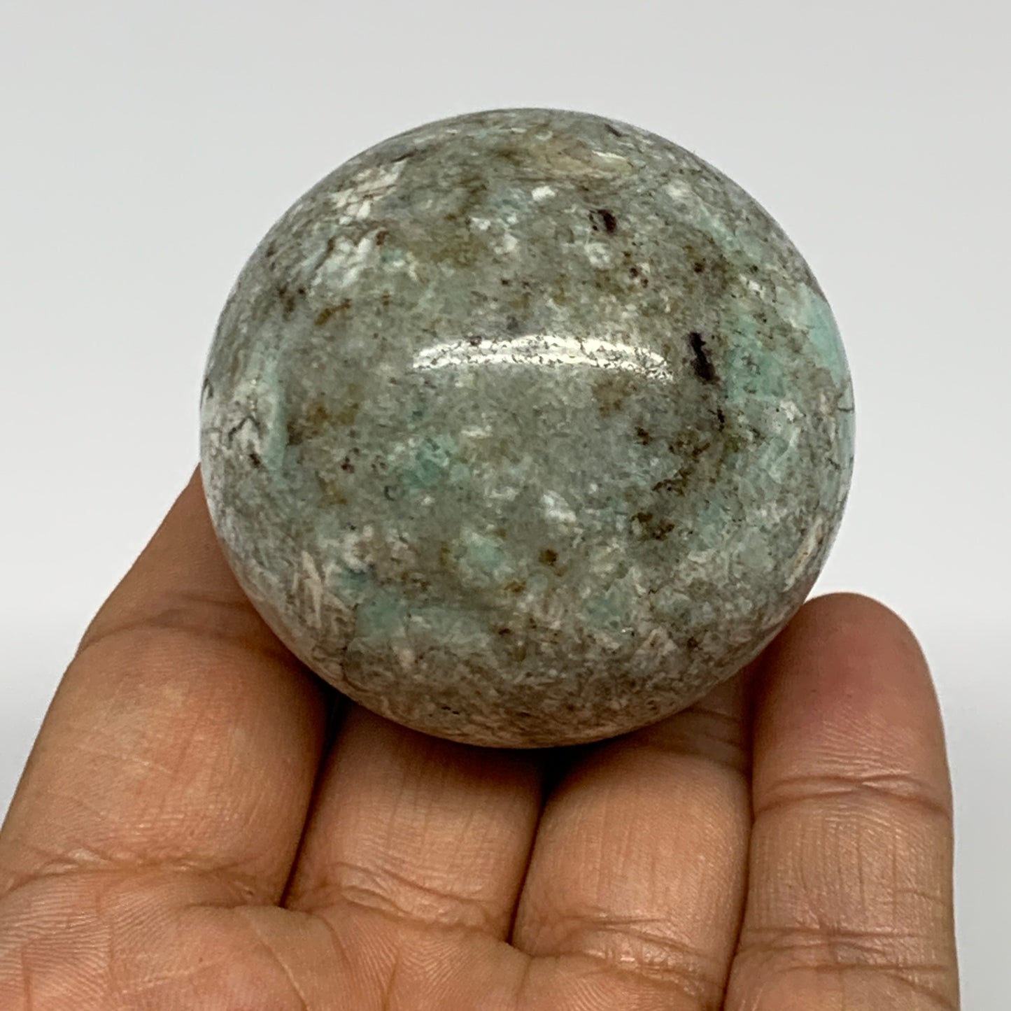 142.8g, 1.9" Amazonite Sphere Ball Gemstone from Madagascar, B15808