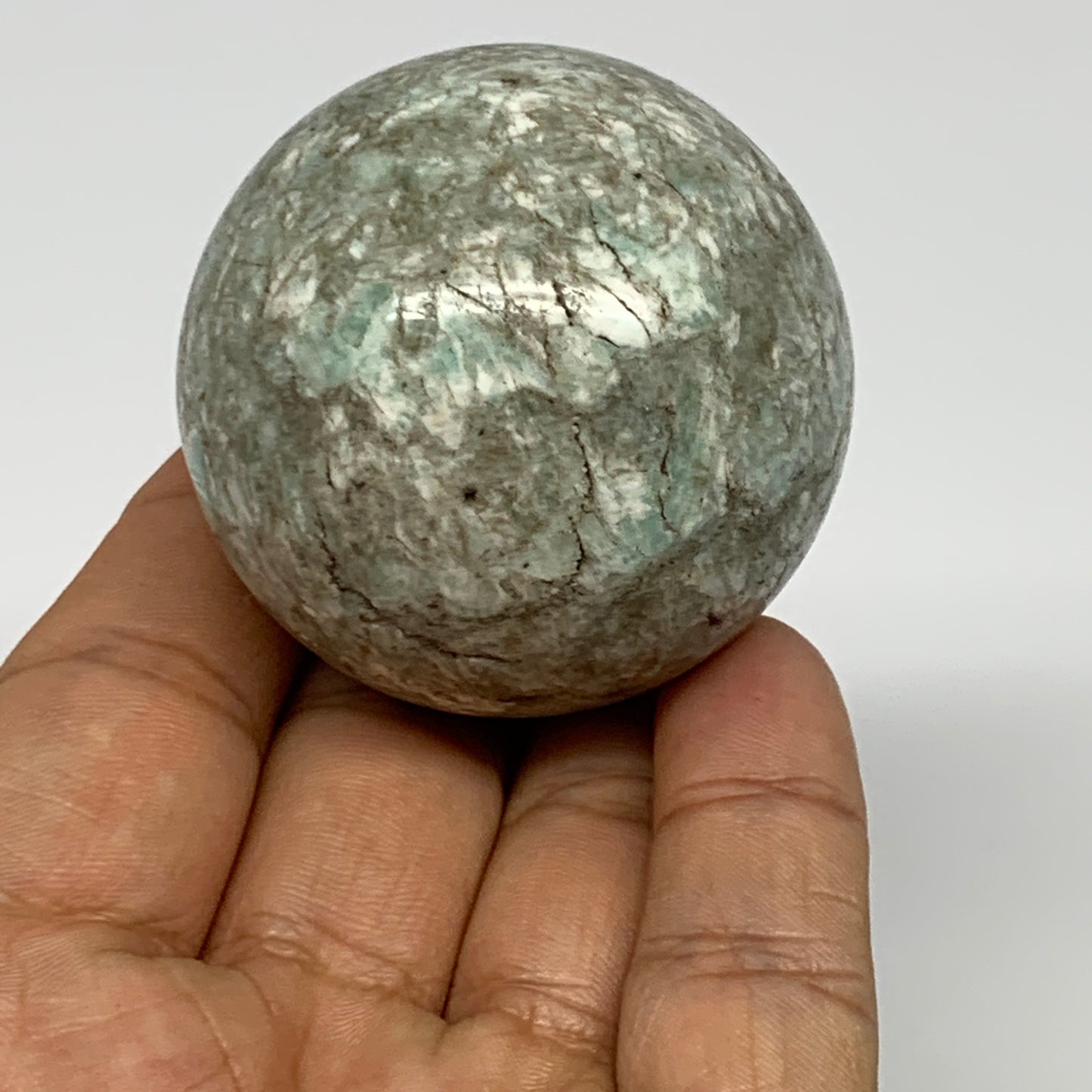 142.8g, 1.9" Amazonite Sphere Ball Gemstone from Madagascar, B15808