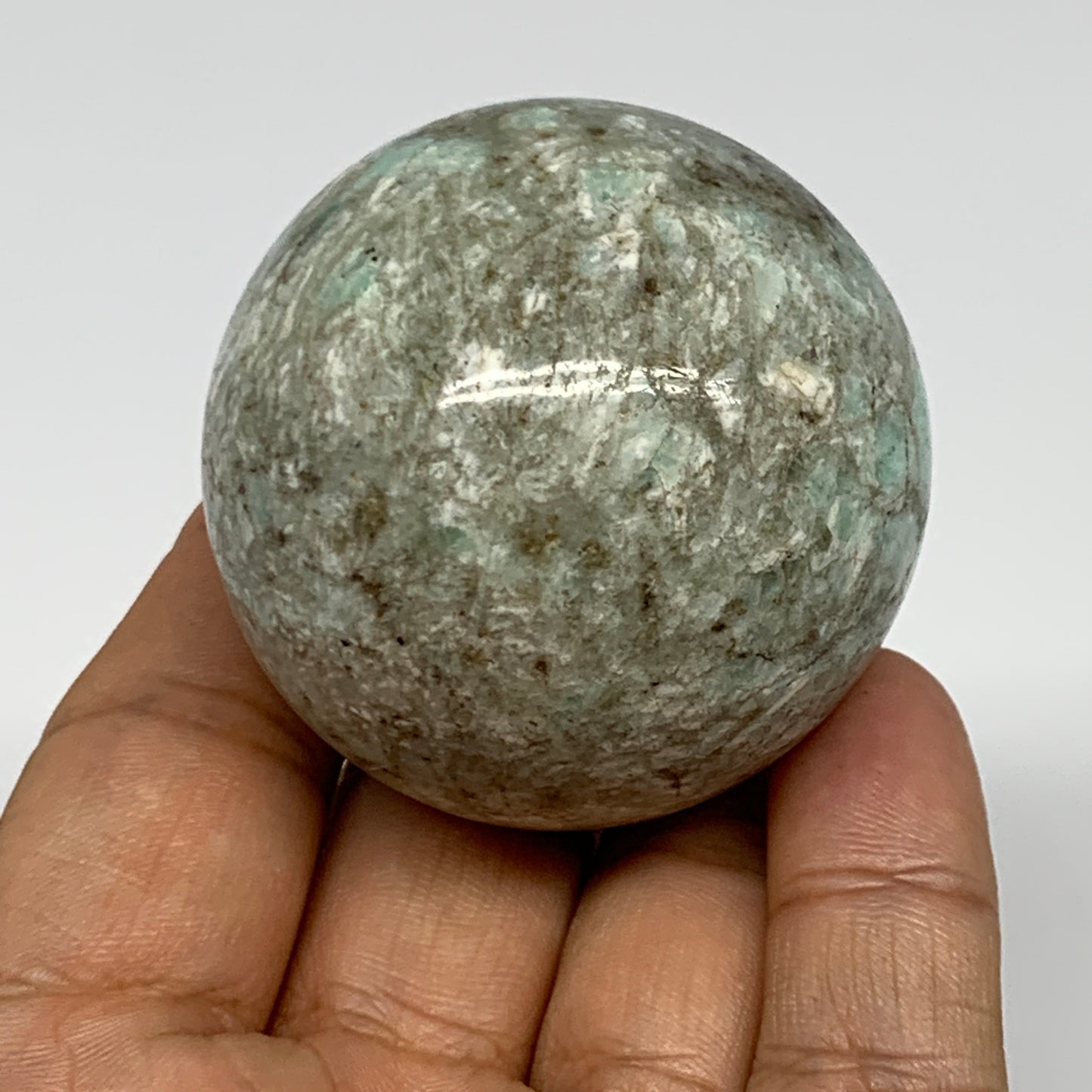 142.8g, 1.9" Amazonite Sphere Ball Gemstone from Madagascar, B15808