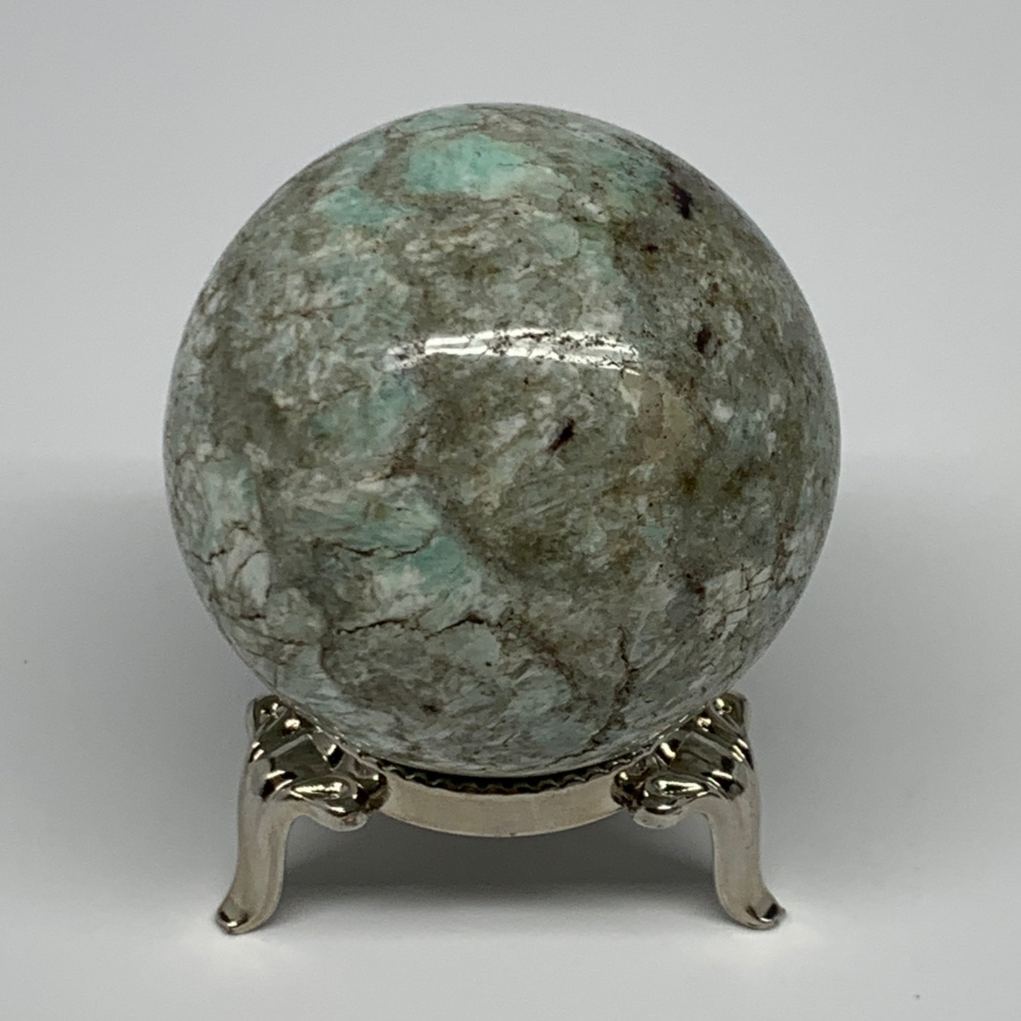 142.8g, 1.9" Amazonite Sphere Ball Gemstone from Madagascar, B15808