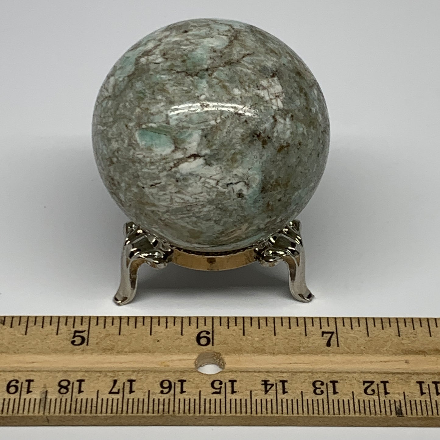 142.8g, 1.9" Amazonite Sphere Ball Gemstone from Madagascar, B15808