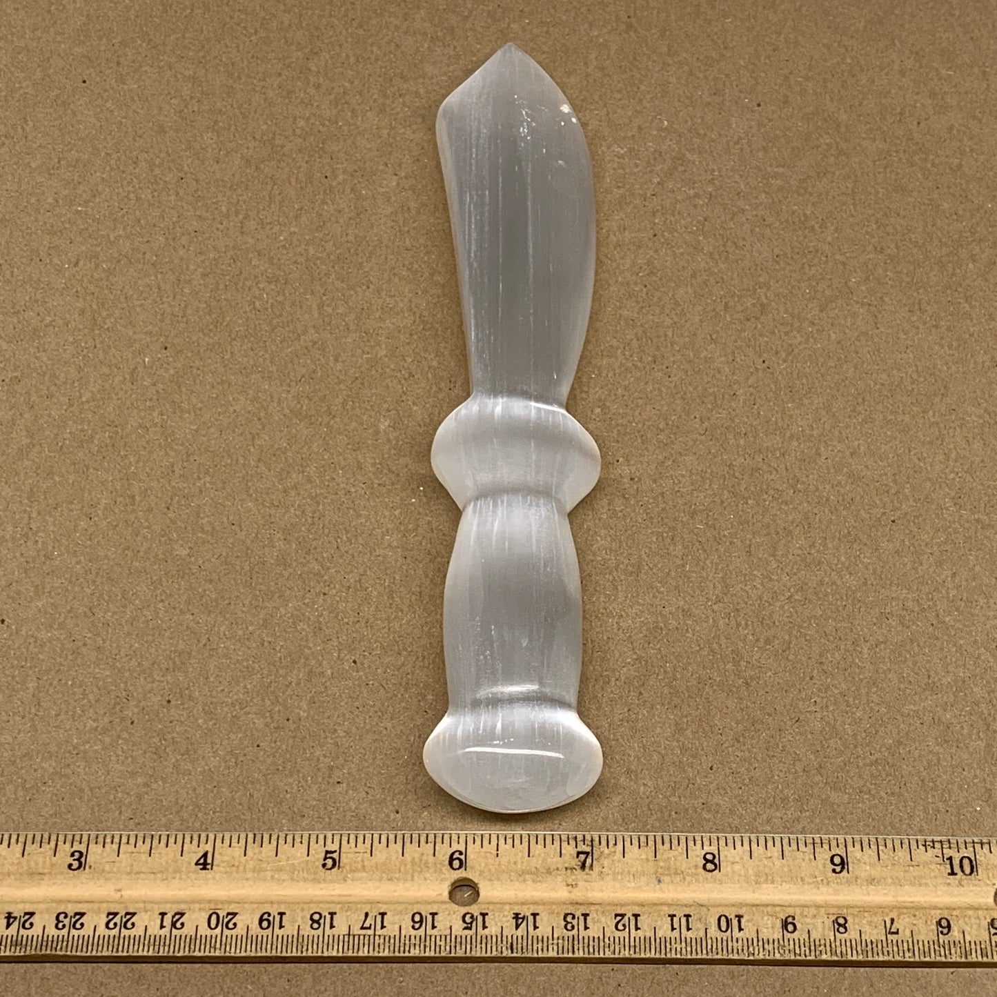 215.5g,8.75"x1.4"x0.9"Natural Selenite Crystal Knife (Satin Spar) @Morocco,B9184