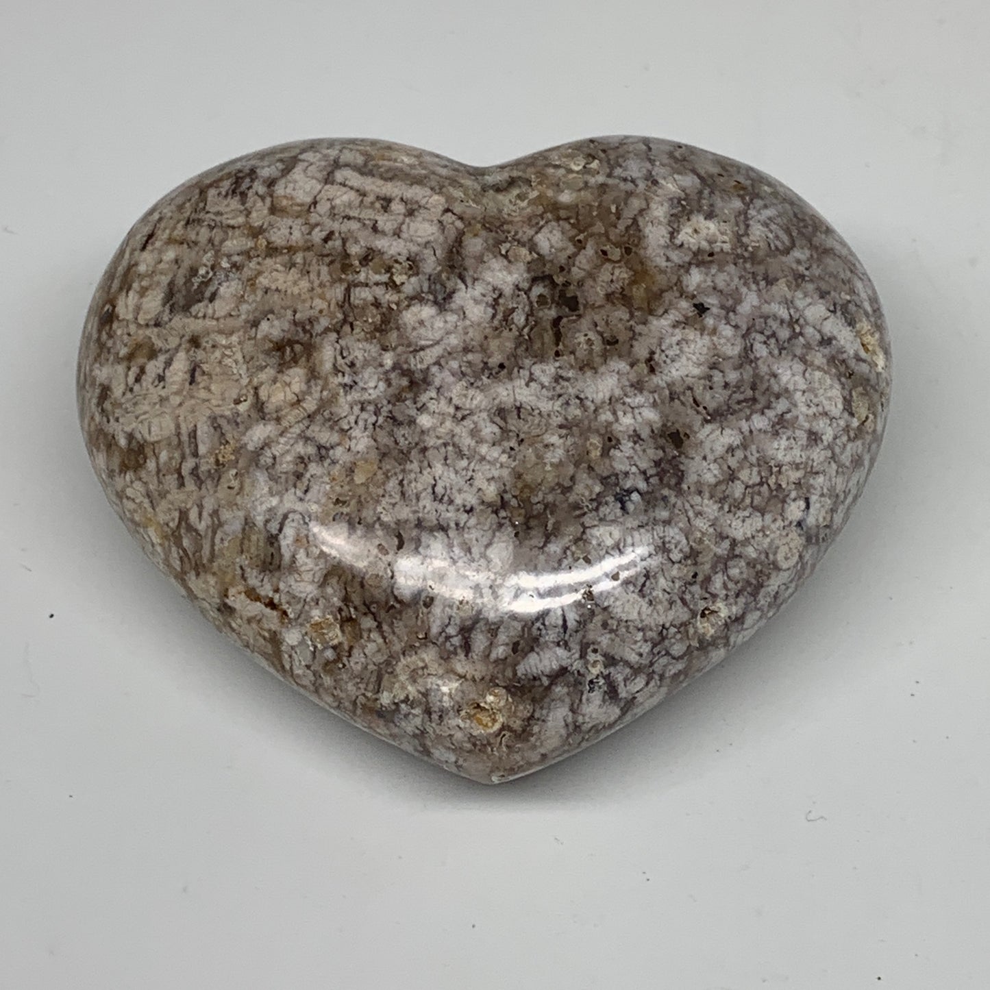 278.1g, 2.9"x3.3"x1.4" Agate Heart Polished Healing Crystal,  B3629