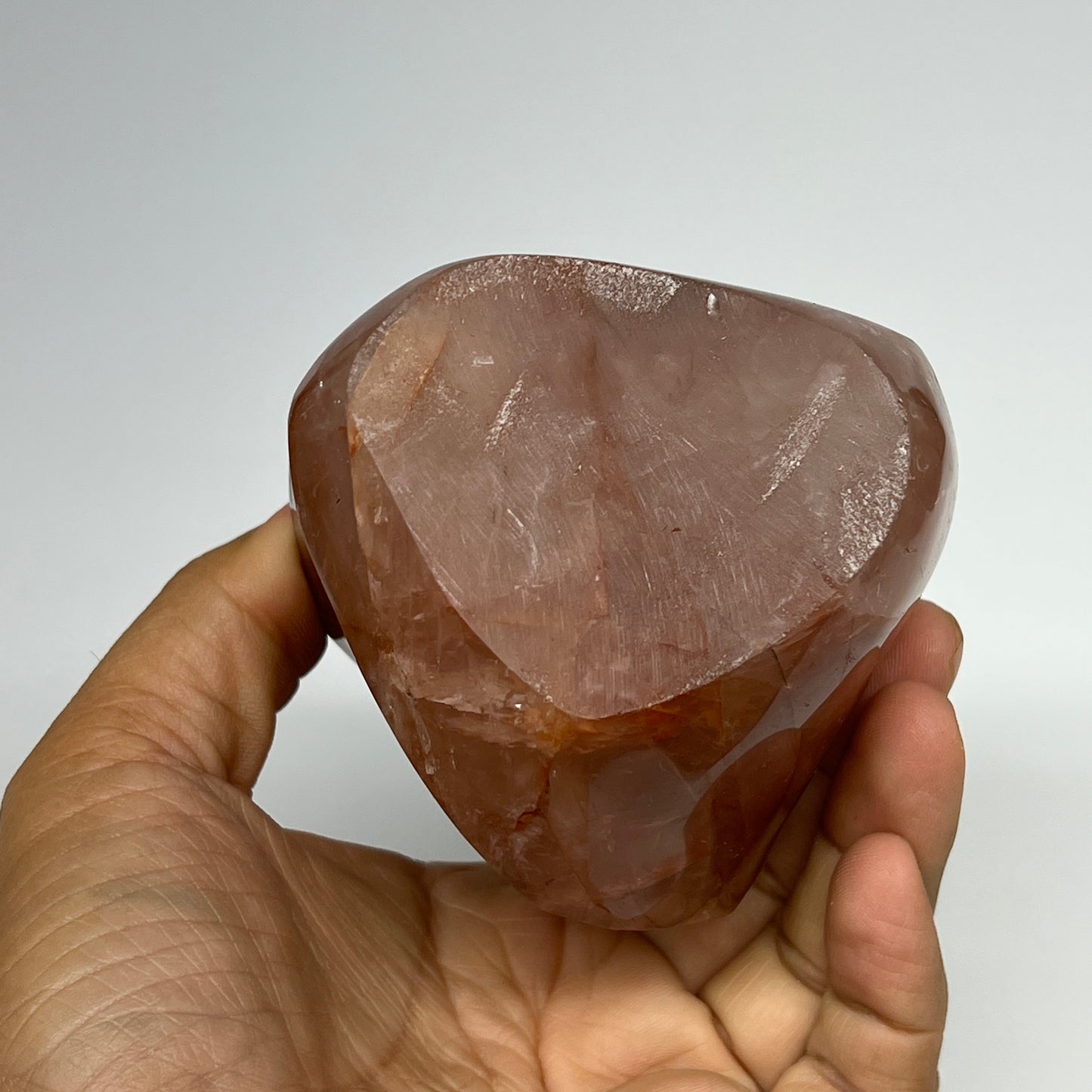 895g,5.5"x3.1"x2.7" Red Hematoid Quartz Flame Crystal @Madagascar, B19557