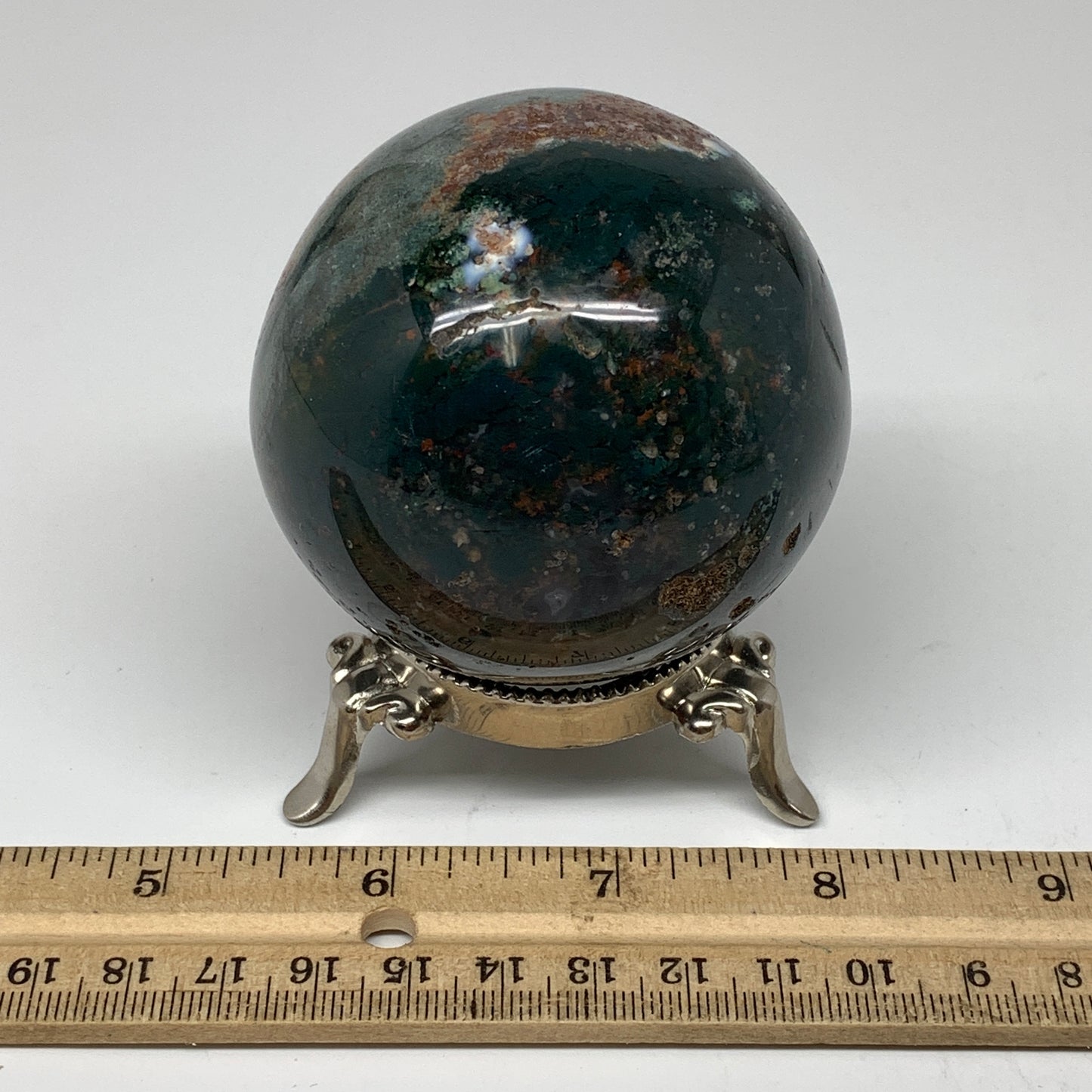 407.8g, 2.7" Natural Ocean Jasper Sphere Ball Crystal Reiki @Madagascar, B2697