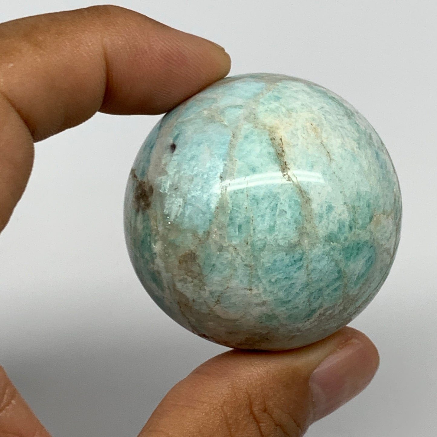 99.5g, 1.7" Small Amazonite Sphere Ball Gemstone from Madagascar, B15821