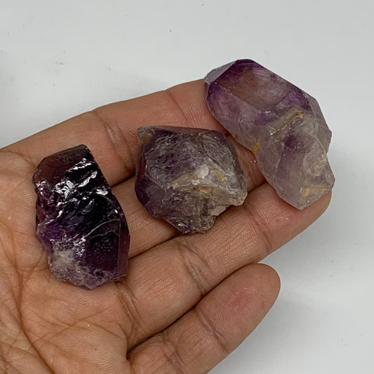 50.9g,1.3"-1.7",3pcs, Natural Amethyst Crystal Rough Mineral Specimens, B11704