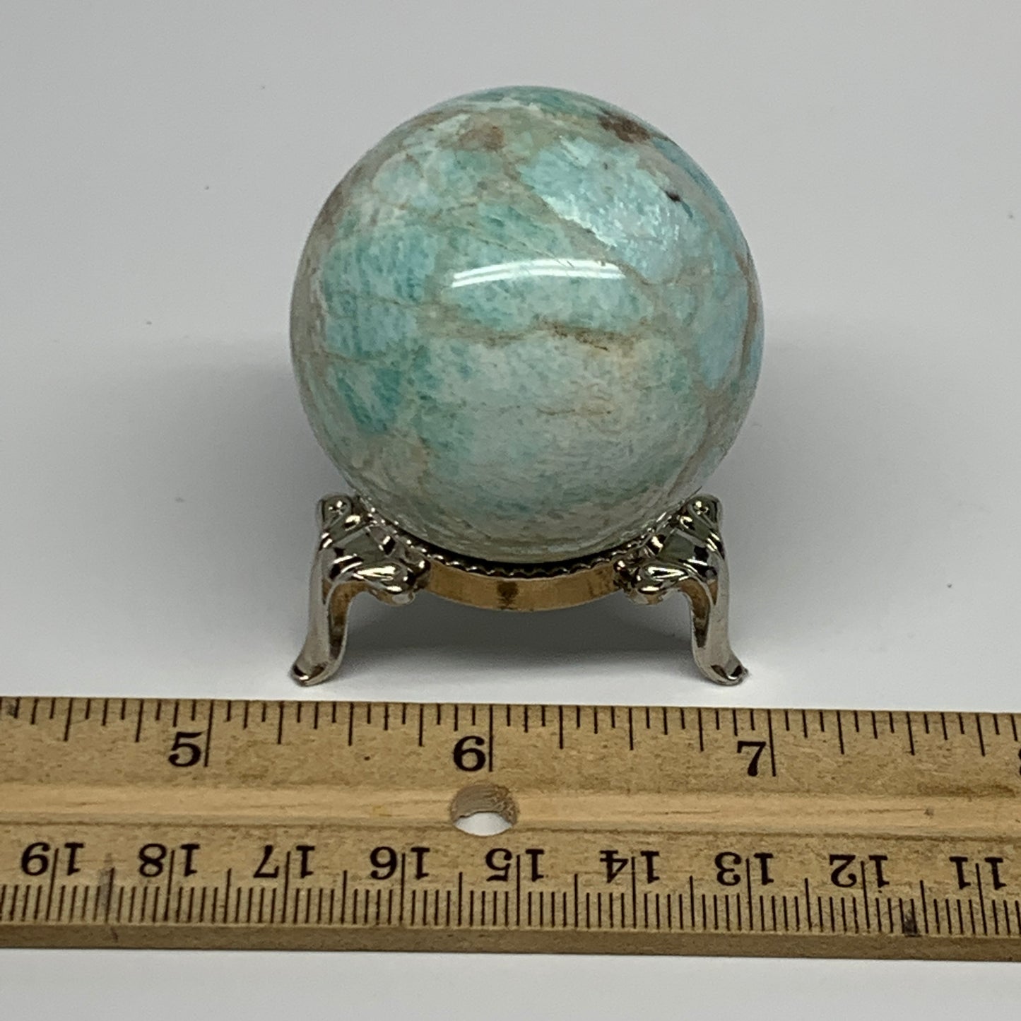 99.5g, 1.7" Small Amazonite Sphere Ball Gemstone from Madagascar, B15821