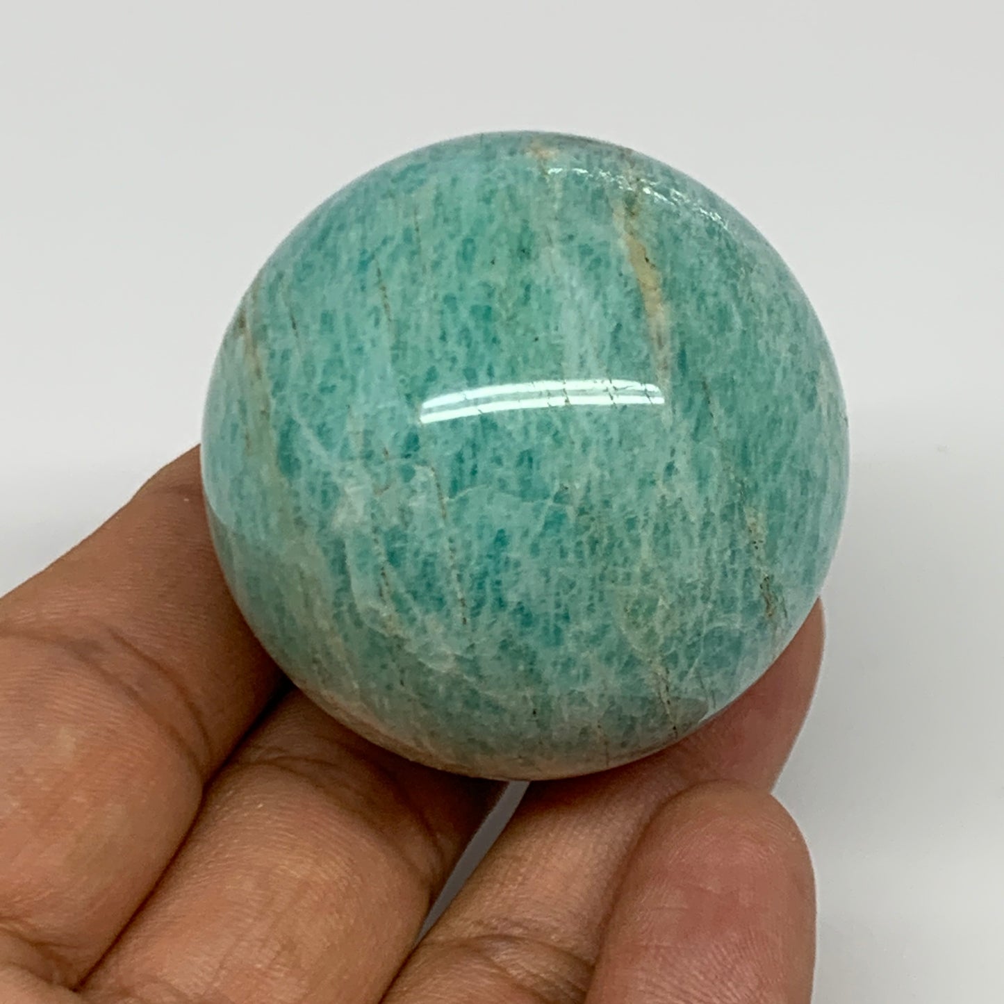 113.7g, 1.7" Small Amazonite Sphere Ball Gemstone from Madagascar, B15825