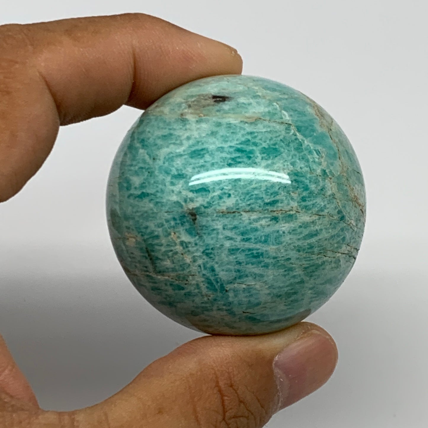 113.7g, 1.7" Small Amazonite Sphere Ball Gemstone from Madagascar, B15825