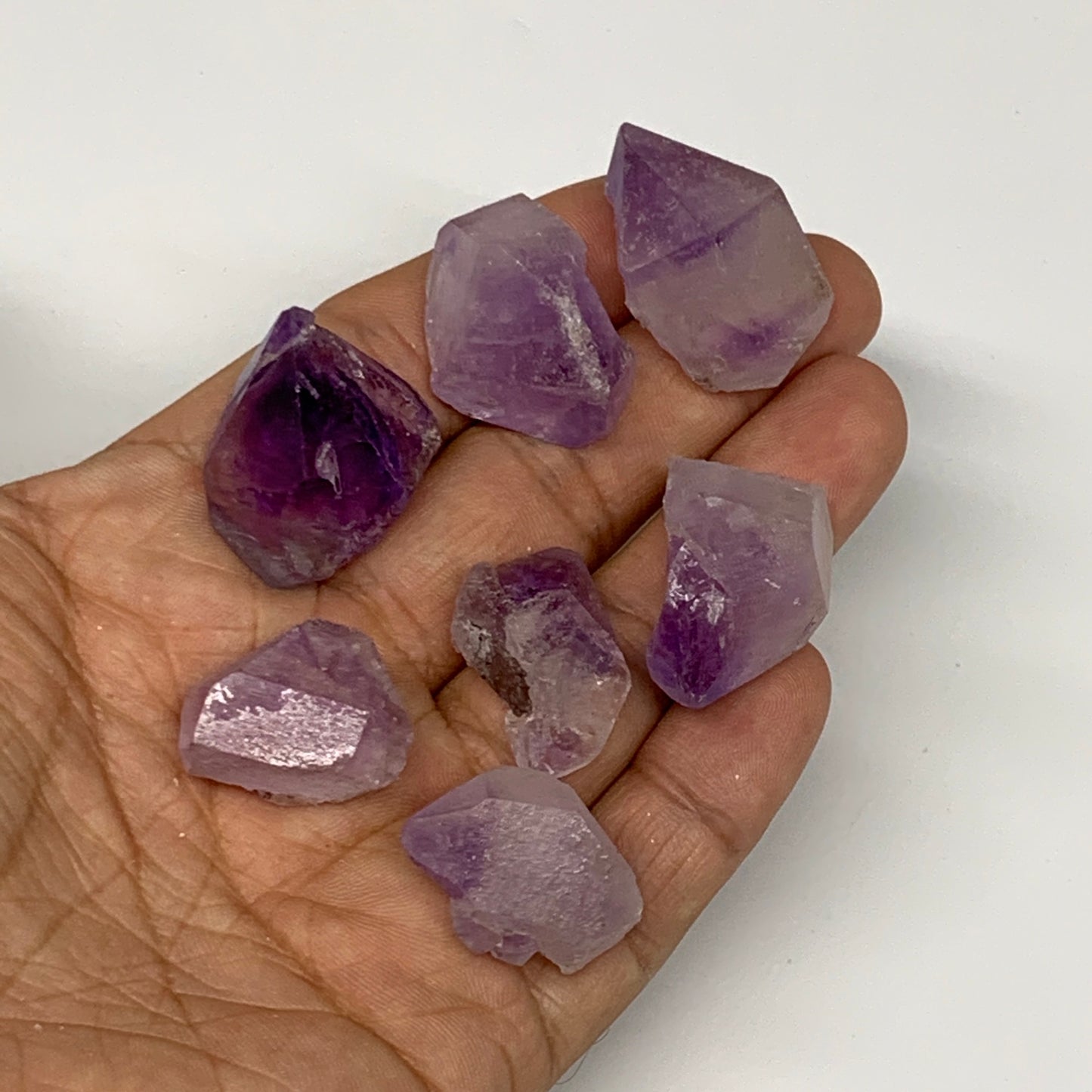 51.2g,0.6"-1.2",7pcs, Natural Amethyst Crystal Rough Mineral Specimens, B11707