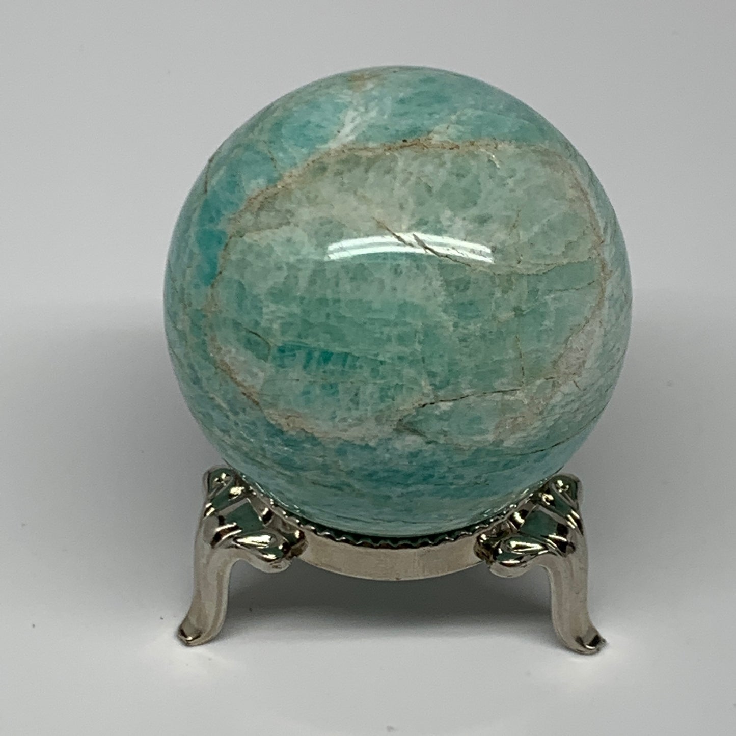 113.7g, 1.7" Small Amazonite Sphere Ball Gemstone from Madagascar, B15825