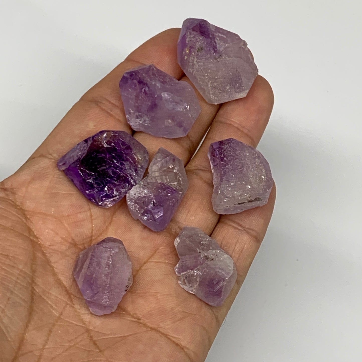 51.2g,0.6"-1.2",7pcs, Natural Amethyst Crystal Rough Mineral Specimens, B11707