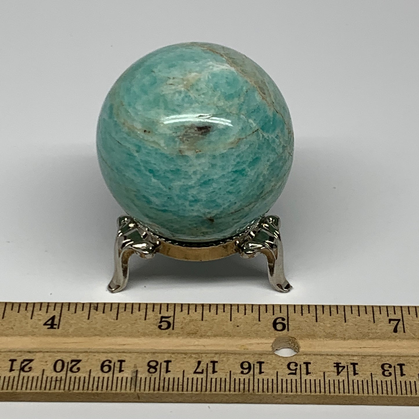 113.7g, 1.7" Small Amazonite Sphere Ball Gemstone from Madagascar, B15825