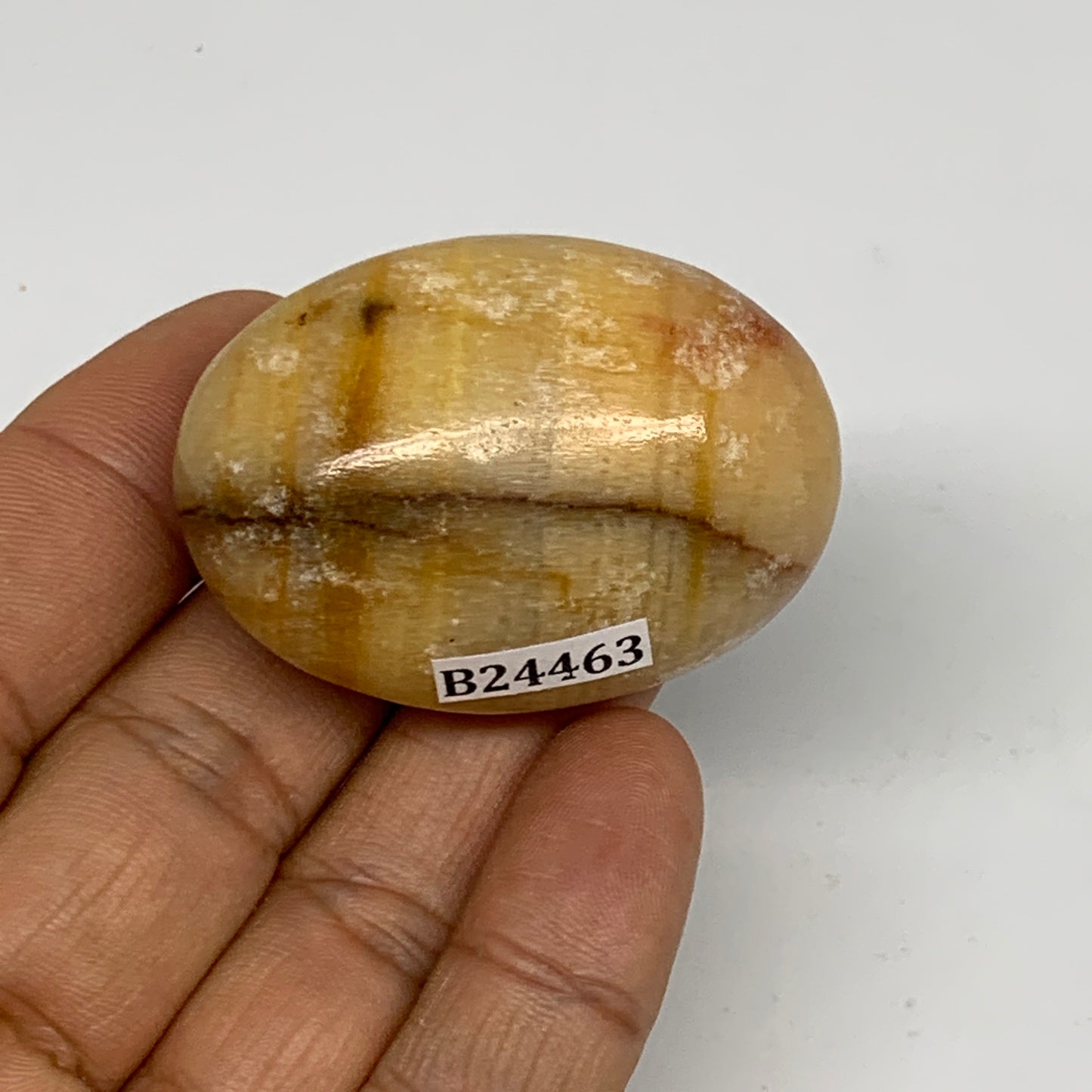 148.8g,1.9"x1.3"x0.9", Small Calcite Palm-Stone Crystal Polished @Pakistan,B2446