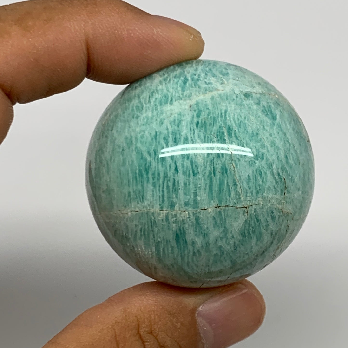 94.1g, 1.6" Small Amazonite Sphere Ball Gemstone from Madagascar, B15826
