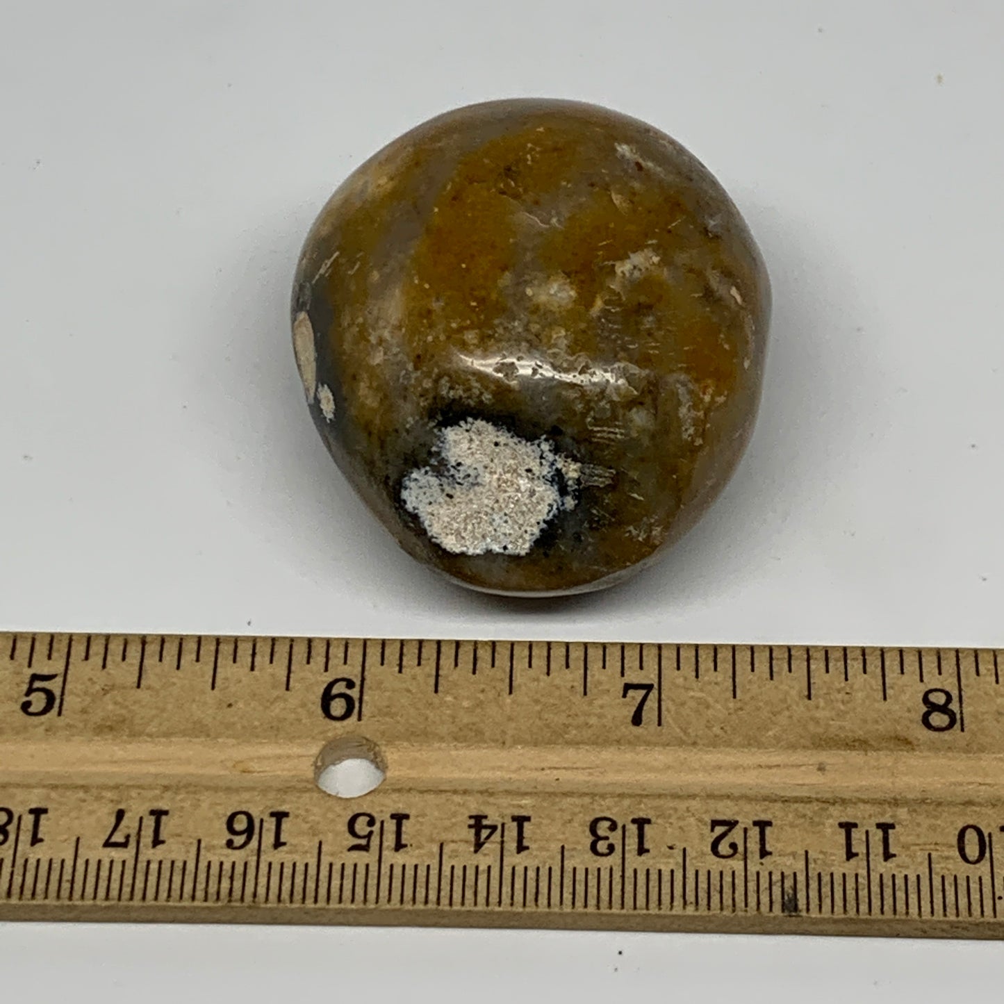 83.2g, 1.9"x1.7"x1.2", Yellow Ocean Jasper Palm-Stone @Madagascar, B18151