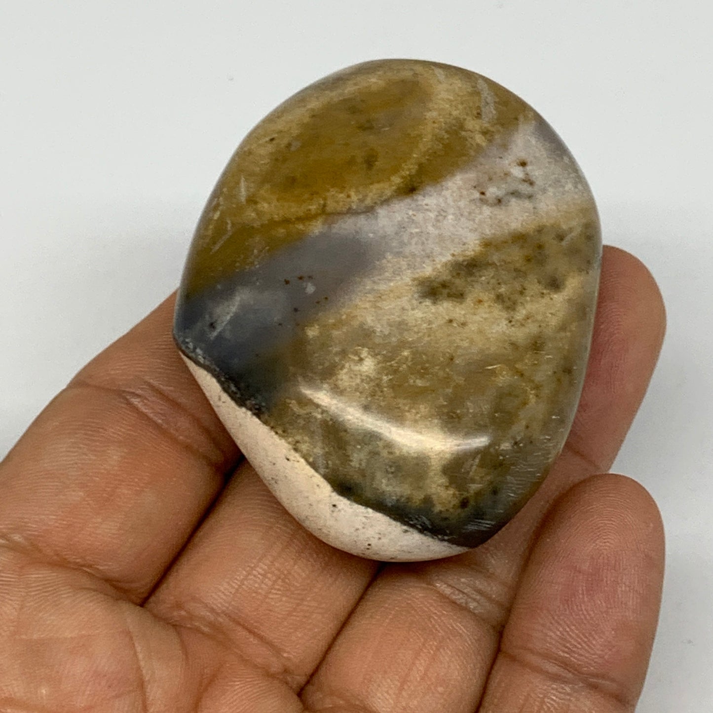 73.8g, 2.2"x1.7"x0.9", Yellow Ocean Jasper Palm-Stone @Madagascar, B18152