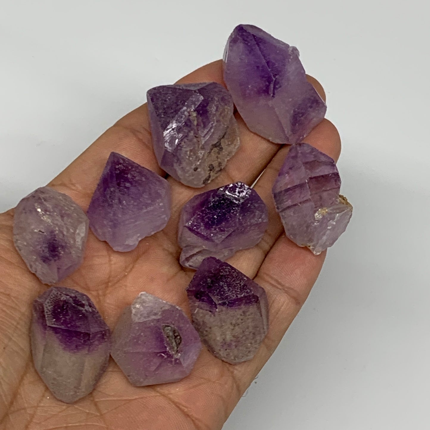 93.6g,0.7"-1.3", 9pcs, Natural Amethyst Crystal Rough Mineral Specimens, B11710