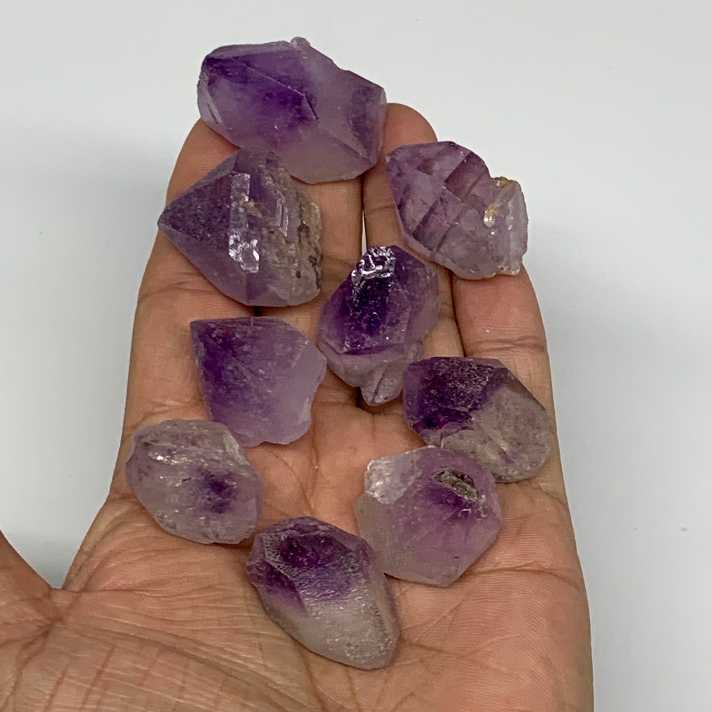 93.6g,0.7"-1.3", 9pcs, Natural Amethyst Crystal Rough Mineral Specimens, B11710