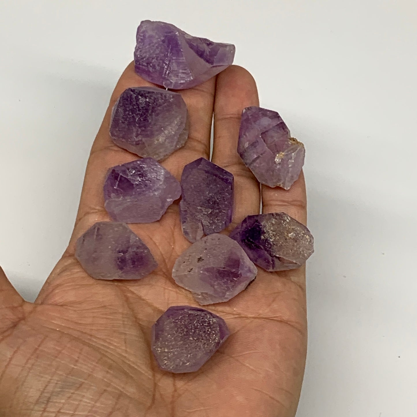 93.6g,0.7"-1.3", 9pcs, Natural Amethyst Crystal Rough Mineral Specimens, B11710