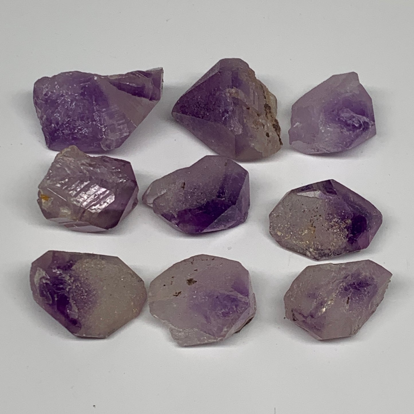 93.6g,0.7"-1.3", 9pcs, Natural Amethyst Crystal Rough Mineral Specimens, B11710