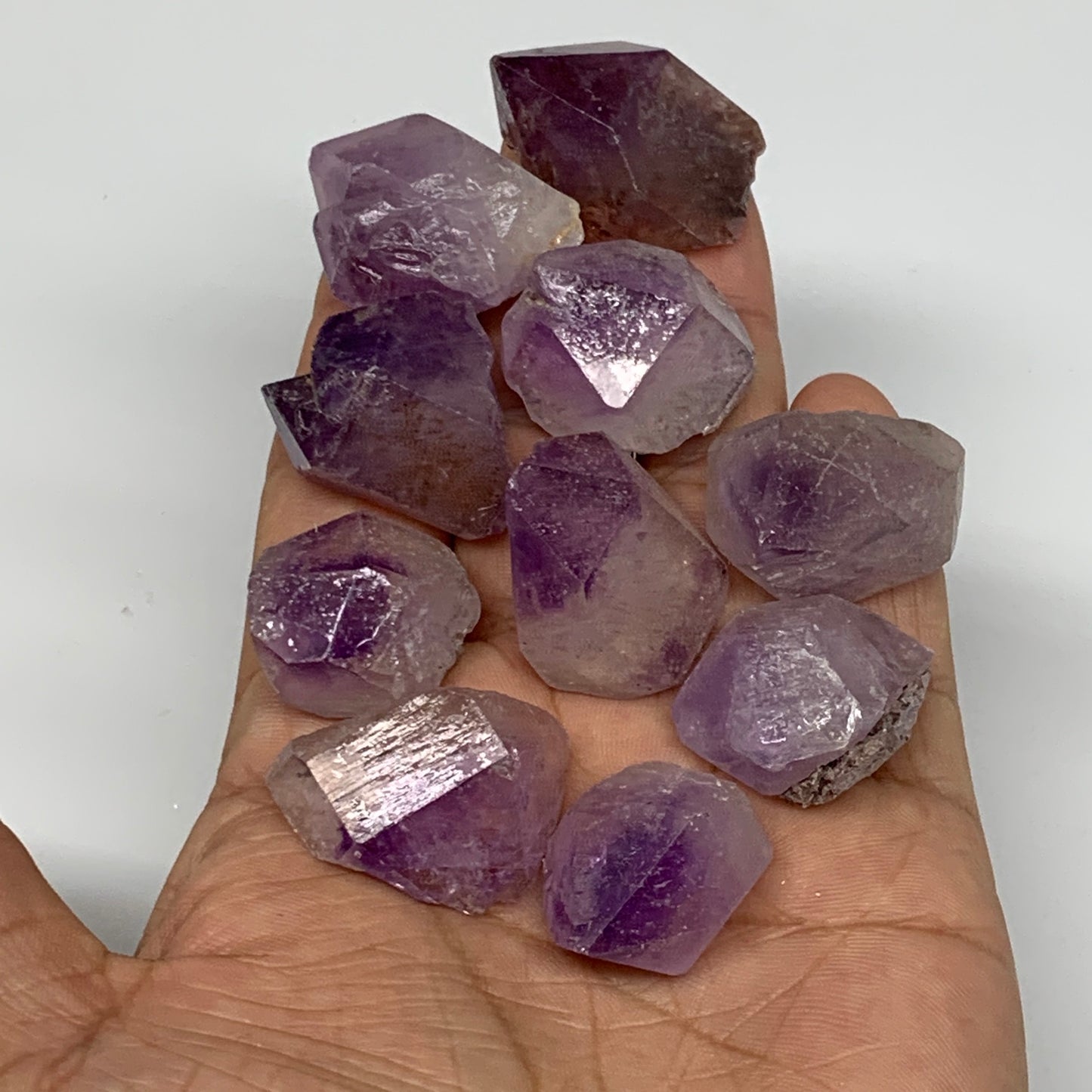 104.4g,0.9"-1.3", 10pcs, Natural Amethyst Crystal Rough Mineral Specimens, B1171