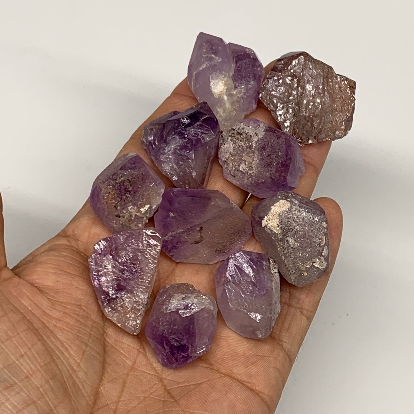 104.4g,0.9"-1.3", 10pcs, Natural Amethyst Crystal Rough Mineral Specimens, B1171