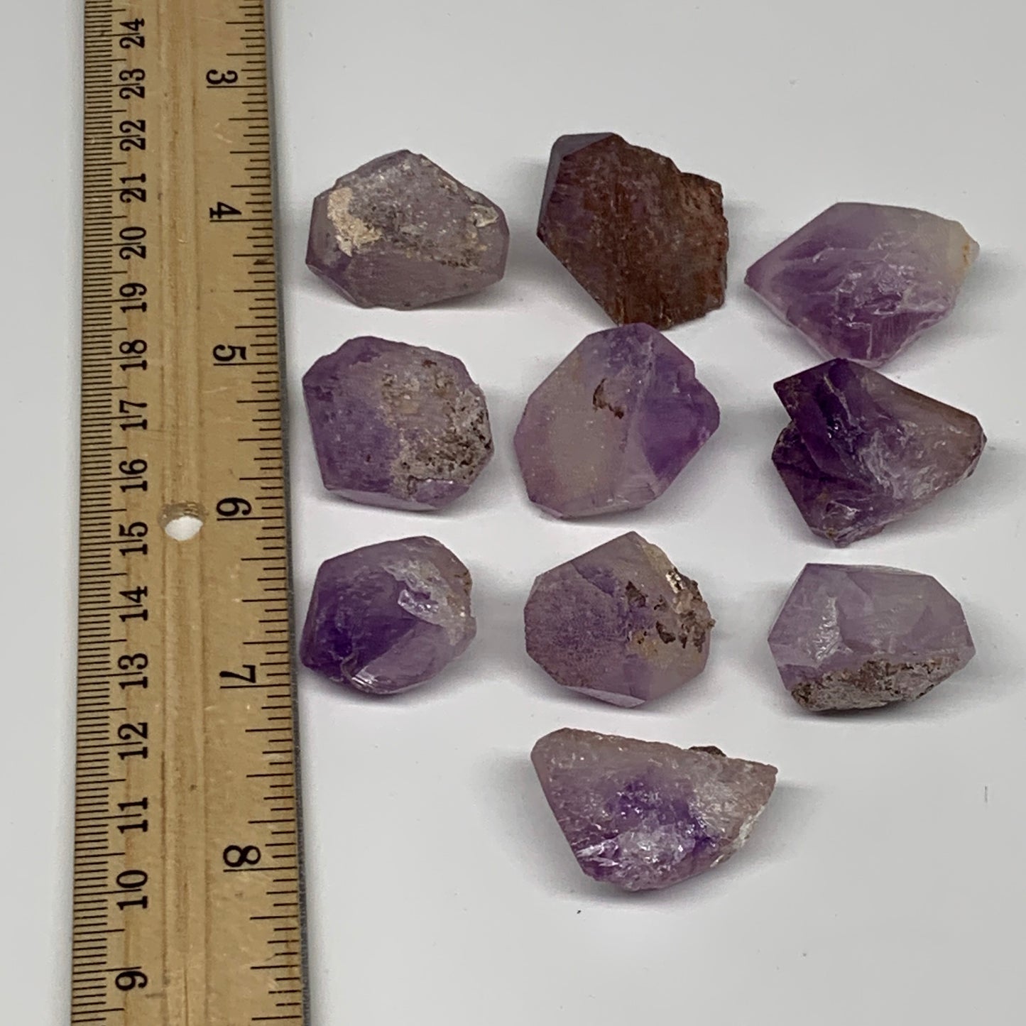 104.4g,0.9"-1.3", 10pcs, Natural Amethyst Crystal Rough Mineral Specimens, B1171