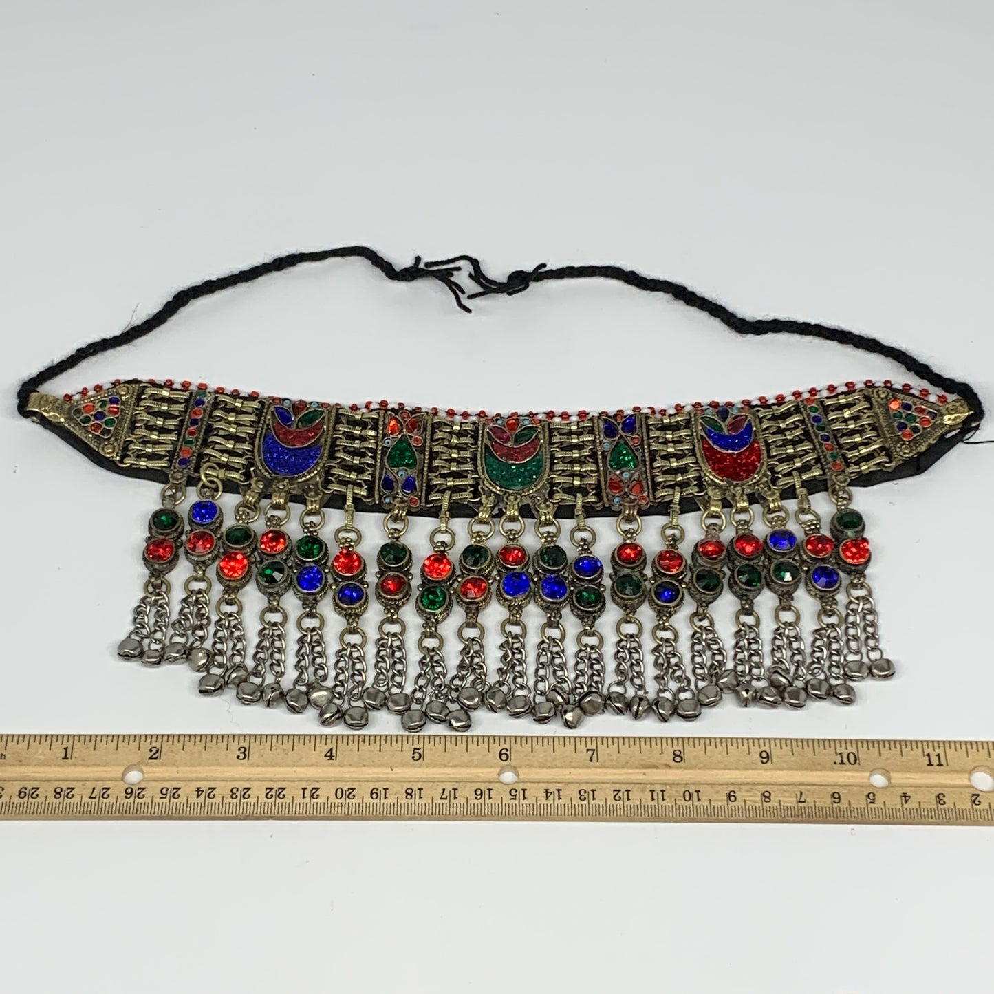 300g, 12"x4.25"Kuchi Choker Necklace Multi-Color Tribal Gypsy Bohemian,B14095