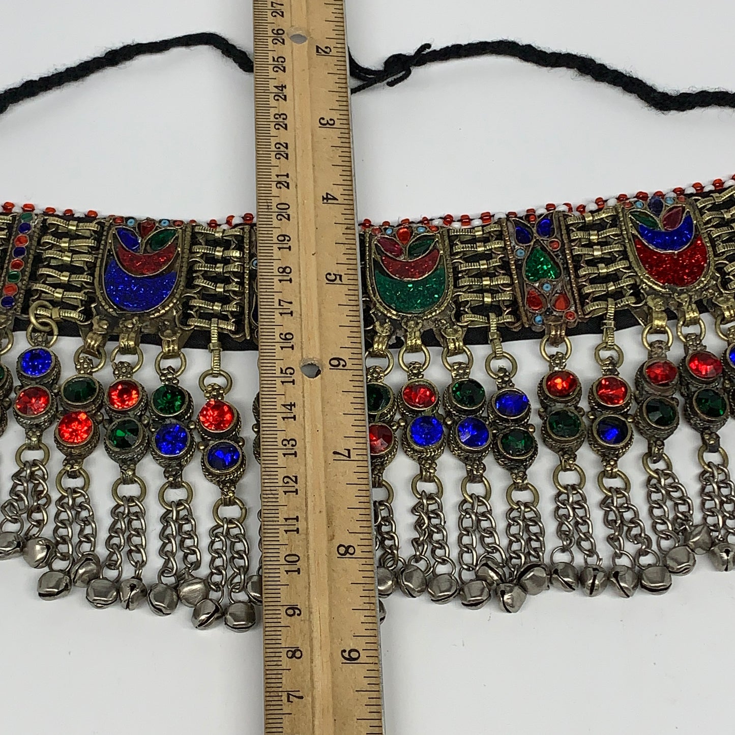 300g, 12"x4.25"Kuchi Choker Necklace Multi-Color Tribal Gypsy Bohemian,B14095