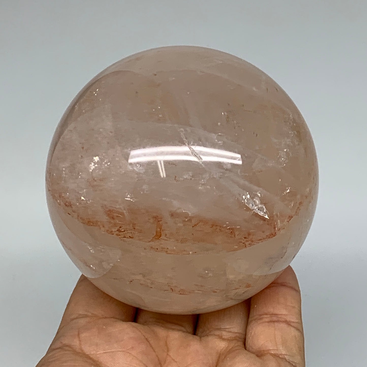 702g, 3.1" Natural Red Hematoid Sphere Crystal Ball Gemstones @Madagascar,B5543