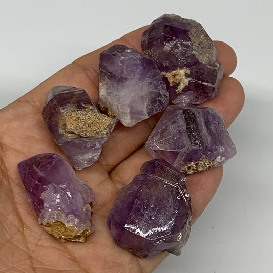 90.8g,1.2"-1.4", 6pcs, Natural Amethyst Crystal Rough Mineral Specimens, B11717