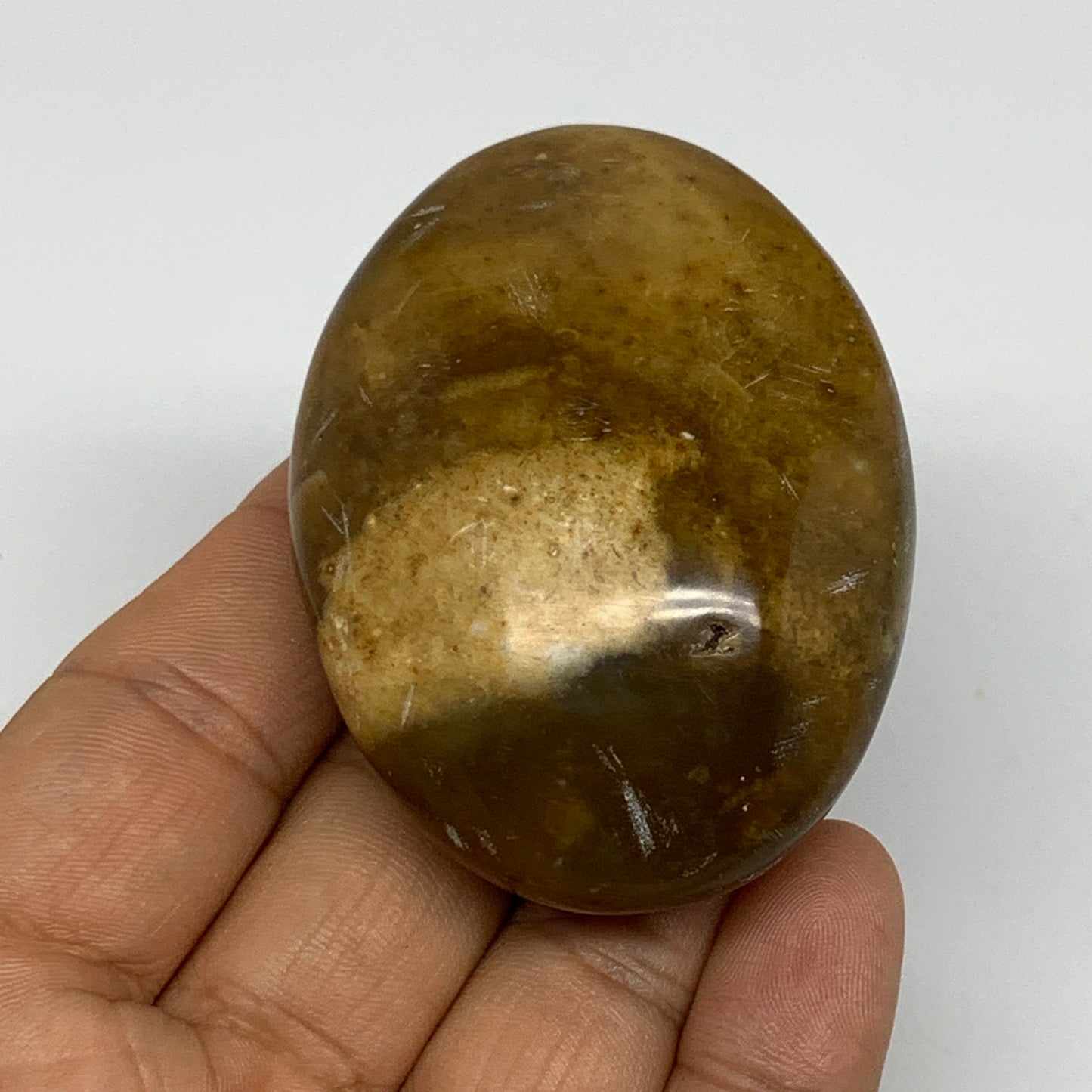 95.8g, 2.5"x1.8"x1.1", Yellow Ocean Jasper Palm-Stone Decor @Madagascar, B18161