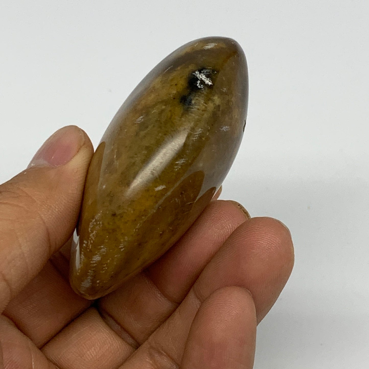 95.8g, 2.5"x1.8"x1.1", Yellow Ocean Jasper Palm-Stone Decor @Madagascar, B18161