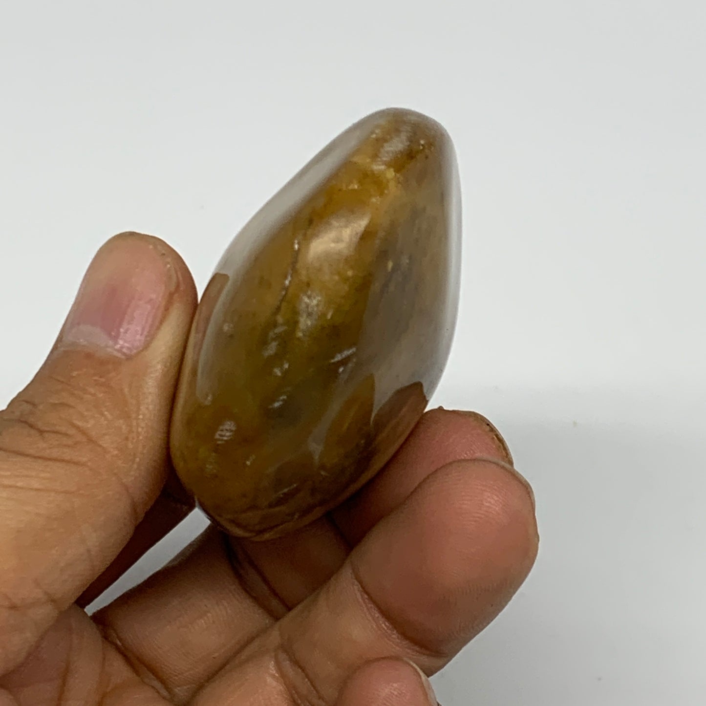 95.8g, 2.5"x1.8"x1.1", Yellow Ocean Jasper Palm-Stone Decor @Madagascar, B18161