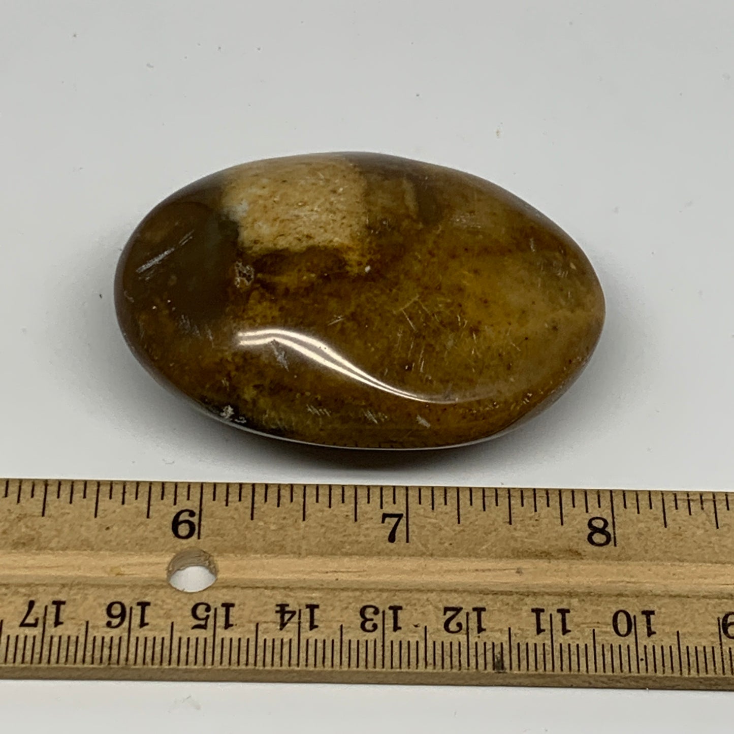 95.8g, 2.5"x1.8"x1.1", Yellow Ocean Jasper Palm-Stone Decor @Madagascar, B18161