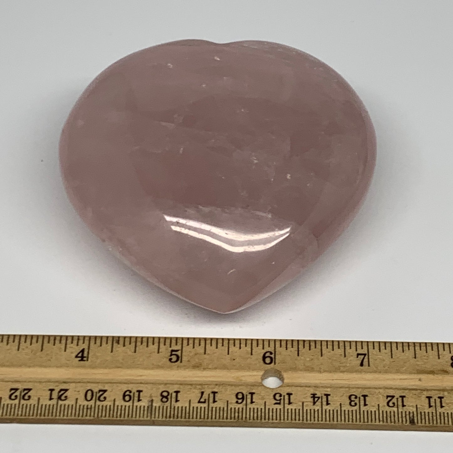 472.9g, 3.5" x 3.6" x 1.7" Rose Quartz Heart Healing Crystal @Madagascar, B17402