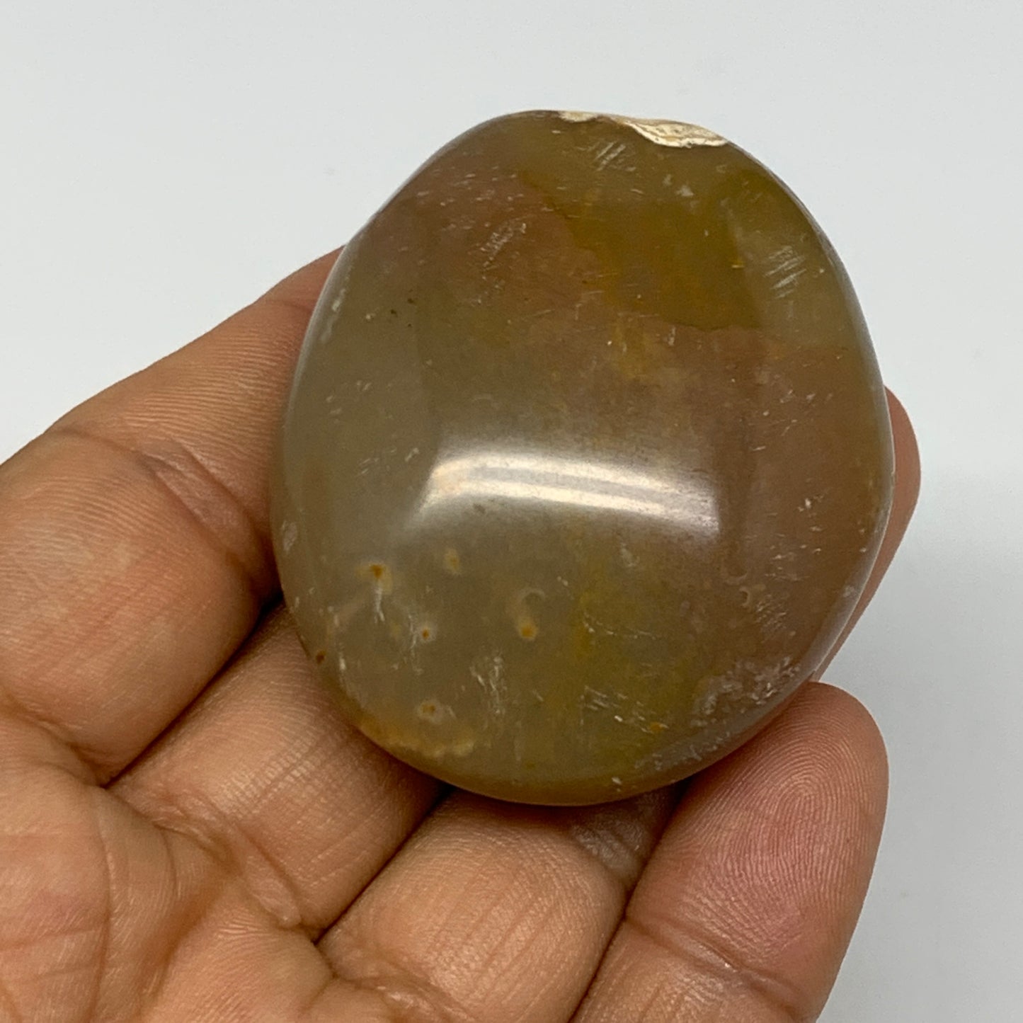 70.6g, 2"x1.7"x1", Yellow Ocean Jasper Palm-Stone Decor @Madagascar, B18178