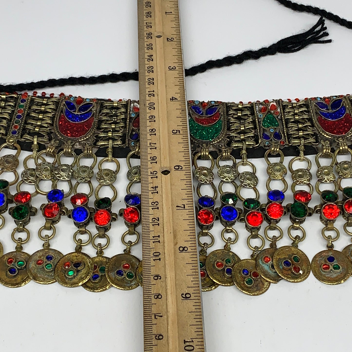 310g, 12.25"x4.75"Kuchi Choker Necklace Multi-Color Tribal Gypsy Bohemian,B14118