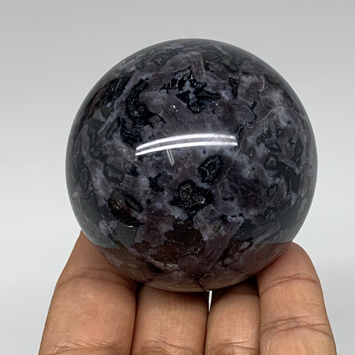 347g, 2.4" Natural Indigo Gabbro Spheres Gemstone, Reiki, @Madagascar,B4597