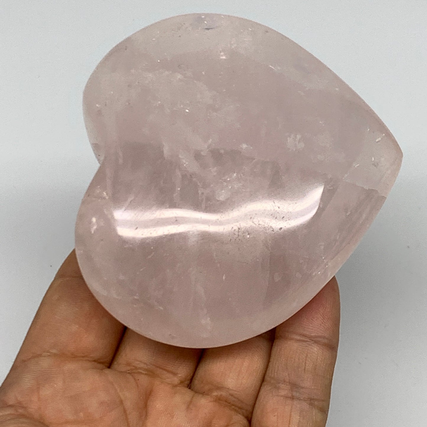 284.4g, 3" x 3.3" x 1.3" Rose Quartz Heart Healing Crystal @Madagascar, B17423