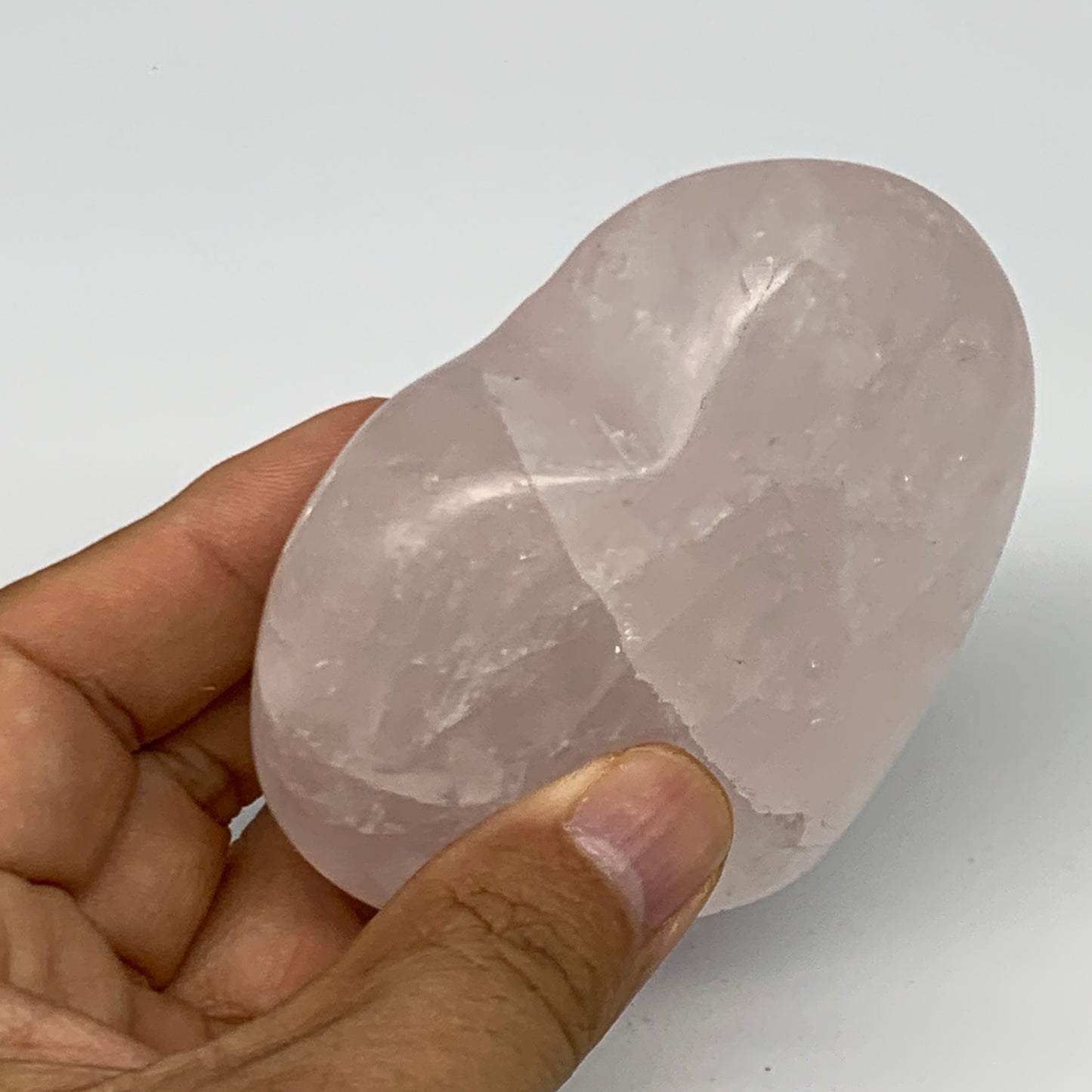 284.4g, 3" x 3.3" x 1.3" Rose Quartz Heart Healing Crystal @Madagascar, B17423