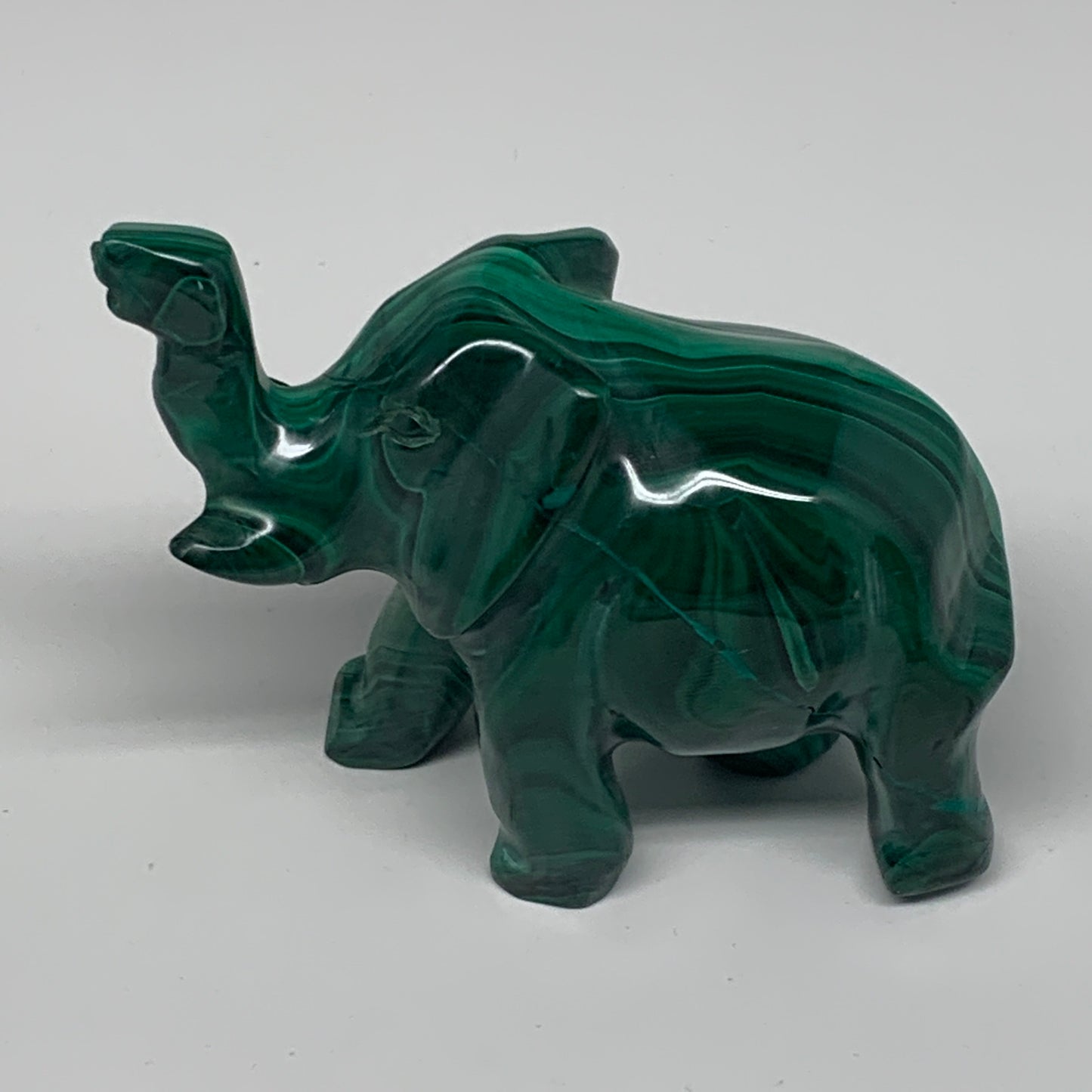 230.4g, 3.9"x1.3"x2.4" Natural Solid Malachite Elephant Figurine @Congo, B7263