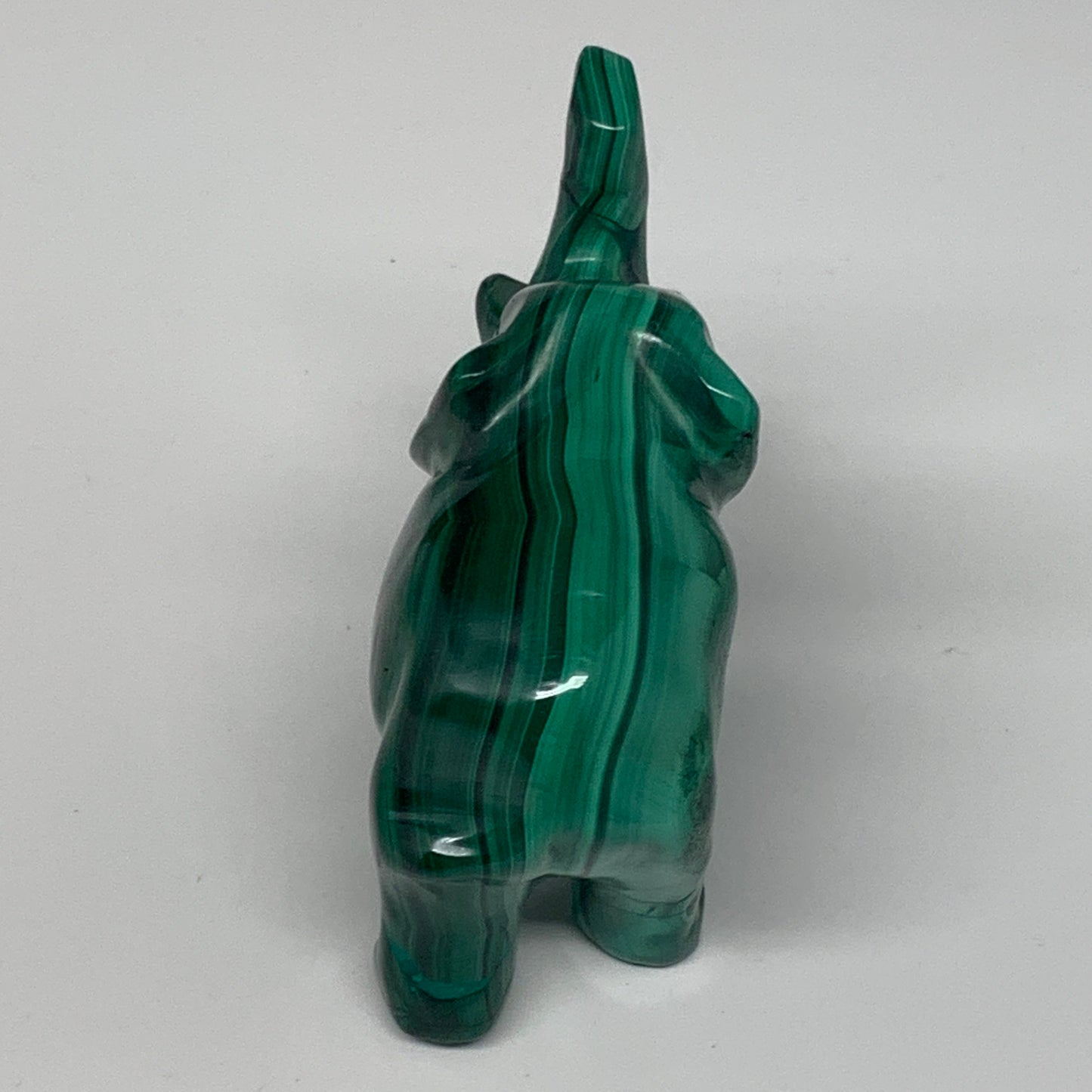 230.4g, 3.9"x1.3"x2.4" Natural Solid Malachite Elephant Figurine @Congo, B7263