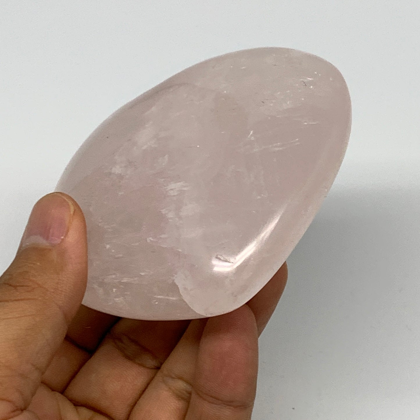 284.4g, 3" x 3.3" x 1.3" Rose Quartz Heart Healing Crystal @Madagascar, B17423