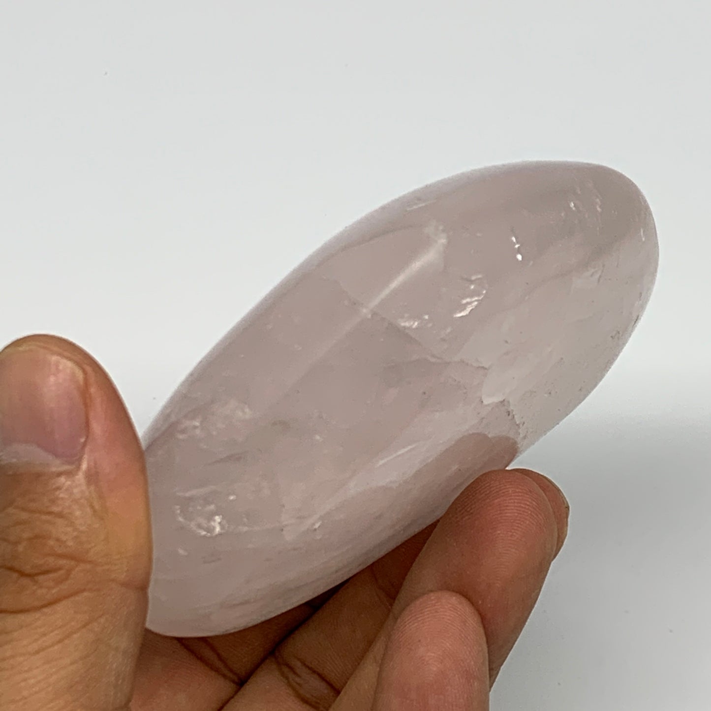 284.4g, 3" x 3.3" x 1.3" Rose Quartz Heart Healing Crystal @Madagascar, B17423