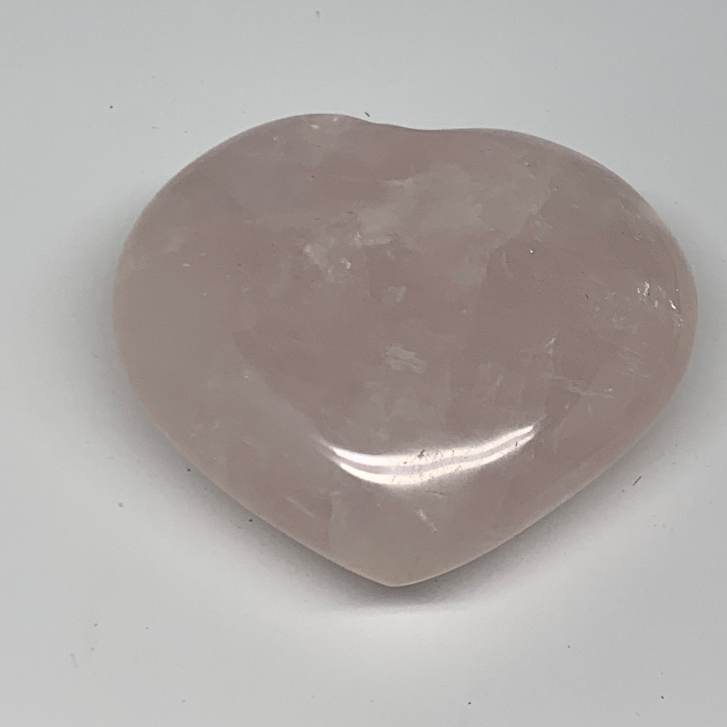 284.4g, 3" x 3.3" x 1.3" Rose Quartz Heart Healing Crystal @Madagascar, B17423